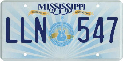 MS license plate LLN547