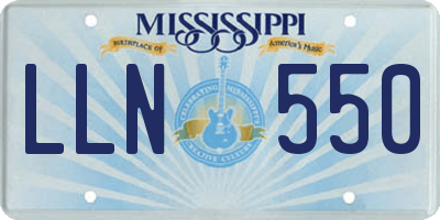 MS license plate LLN550