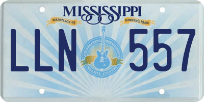 MS license plate LLN557