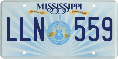 MS license plate LLN559