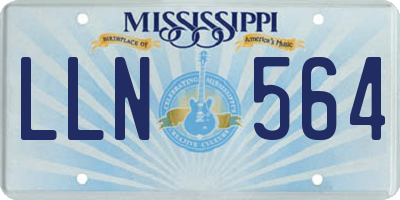 MS license plate LLN564