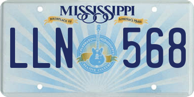 MS license plate LLN568