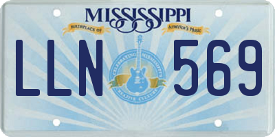 MS license plate LLN569