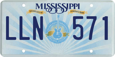 MS license plate LLN571