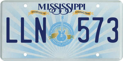 MS license plate LLN573