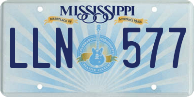 MS license plate LLN577