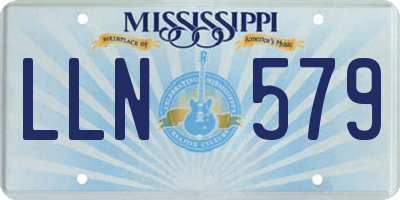 MS license plate LLN579