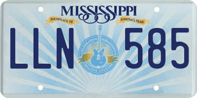 MS license plate LLN585