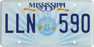 MS license plate LLN590