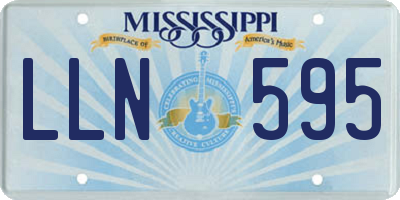 MS license plate LLN595