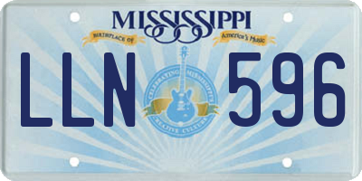 MS license plate LLN596
