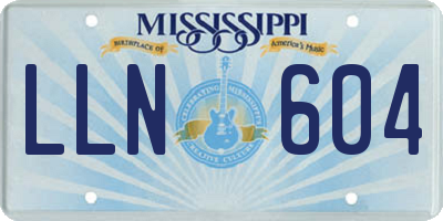 MS license plate LLN604