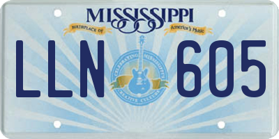 MS license plate LLN605