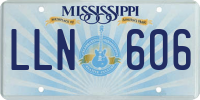 MS license plate LLN606