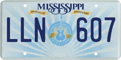 MS license plate LLN607