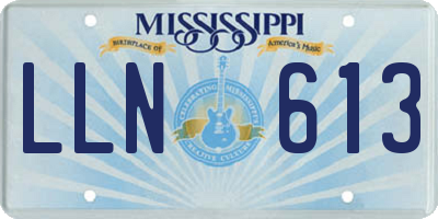 MS license plate LLN613