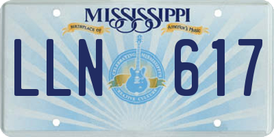 MS license plate LLN617
