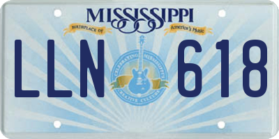 MS license plate LLN618