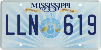 MS license plate LLN619