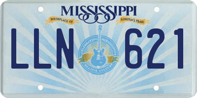 MS license plate LLN621