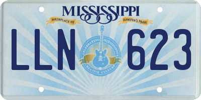 MS license plate LLN623