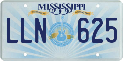 MS license plate LLN625