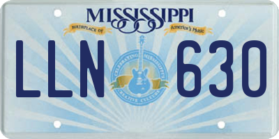 MS license plate LLN630