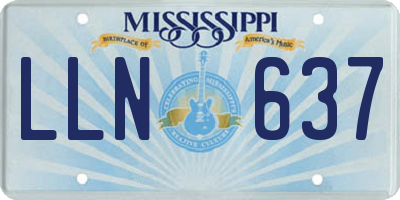 MS license plate LLN637