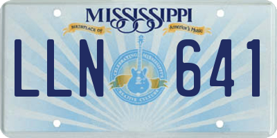 MS license plate LLN641