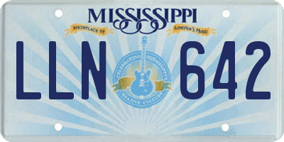 MS license plate LLN642
