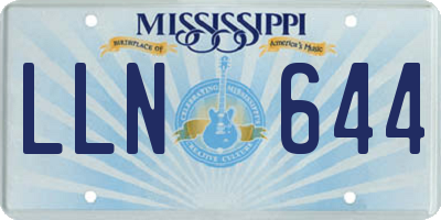 MS license plate LLN644