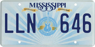 MS license plate LLN646