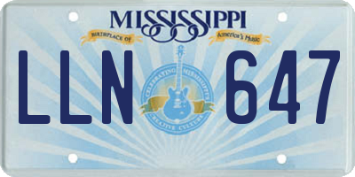 MS license plate LLN647