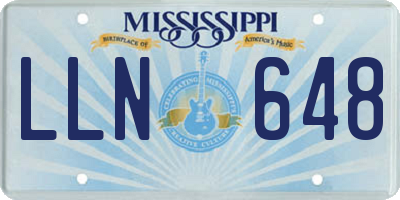 MS license plate LLN648