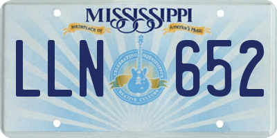 MS license plate LLN652