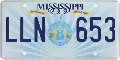 MS license plate LLN653