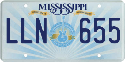 MS license plate LLN655