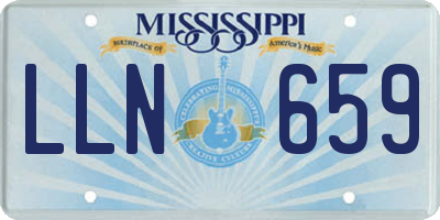 MS license plate LLN659