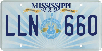 MS license plate LLN660