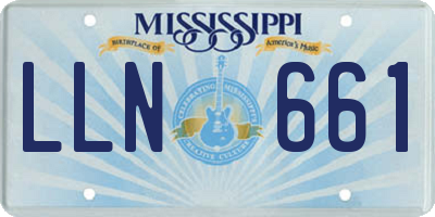 MS license plate LLN661