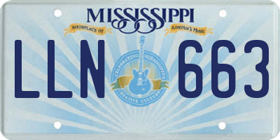 MS license plate LLN663