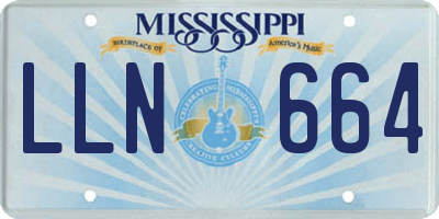 MS license plate LLN664