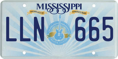 MS license plate LLN665