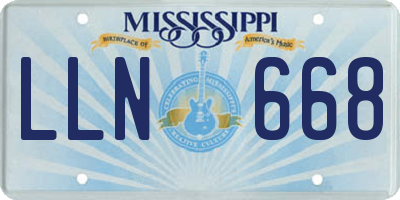 MS license plate LLN668