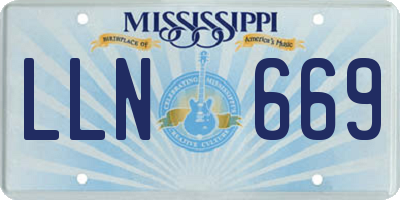 MS license plate LLN669
