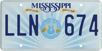 MS license plate LLN674