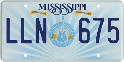MS license plate LLN675