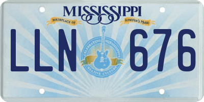 MS license plate LLN676