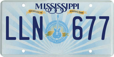 MS license plate LLN677