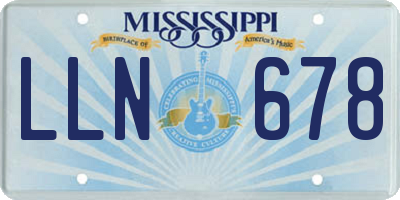 MS license plate LLN678